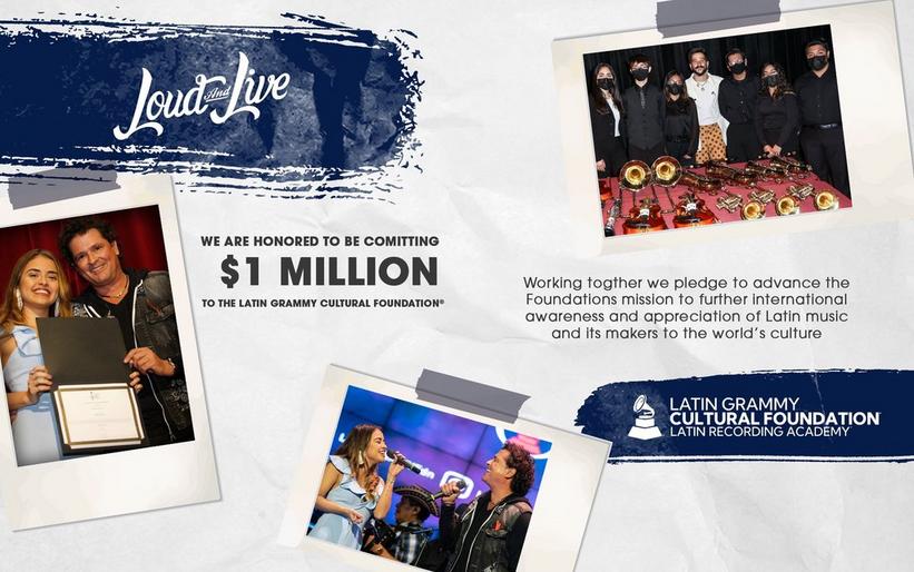 La Fundación Cultural Latin GRAMMY® recibirá una donación de $1 millón de dólares de Loud And Live